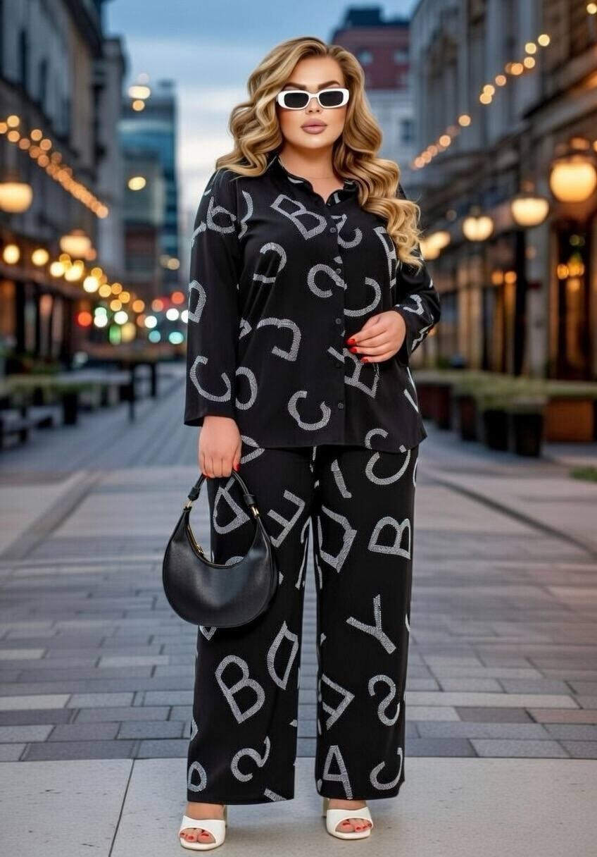 Костюм  з приталеним жакетом та зручними брюками на гумці Sofia Н-244, фото 1