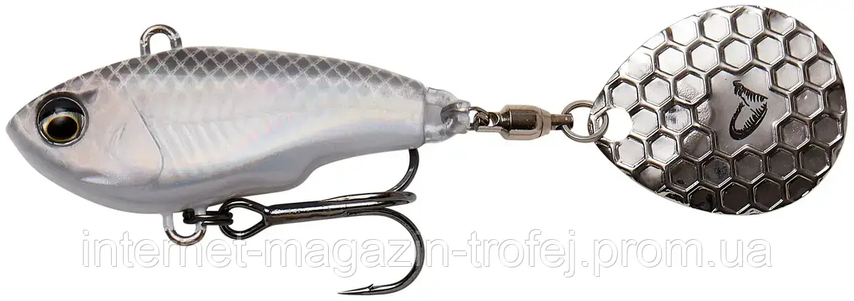 Тейл-спінер Savage Gear Fat Tail Spin 65 mm 16 g White Silver