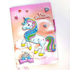 Блокнот в лінію А5 80 аркушів Єдтноріг рожевий