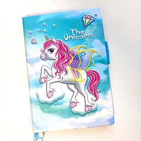 Блокнот в лінію А5 80 аркушів Єдтноріг блакитний