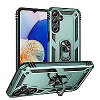 Протиударний чохол для Samsung Galaxy A26 5G зелений з кільцем підставкою