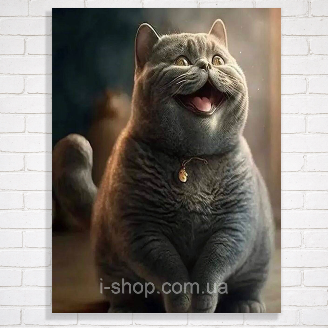 Алмазна мозаїка кіт у рамці 30x40 см набір для творчості та подарунка Dreamtoys картина алмазна мозаїка, фото 1