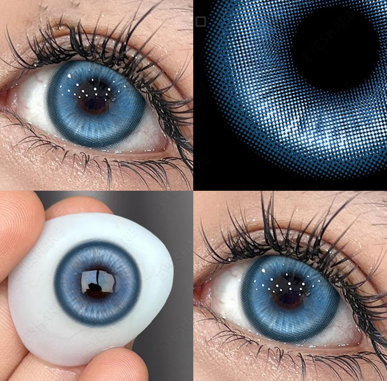 Блакитні Контактні Лінзи Дрім Блу | Кольорові лінзи для краси | Натуральні-Природні | Для світлих - чорних очей, фото 1