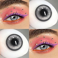 Сірі Лінзи Дрім Грей | Контактні кольорові лінзи для краси ( Нульовки ) | Натуральні-Природні | Для світлих - чорних очей