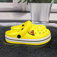 Кроки сабо дитячі для дівчинки Luck Line жовті з вогником 5108_2