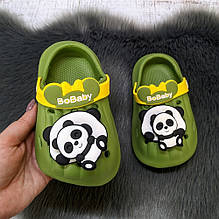 Кроки дитячі для хлопчика Fashion зелені з пандою 5654