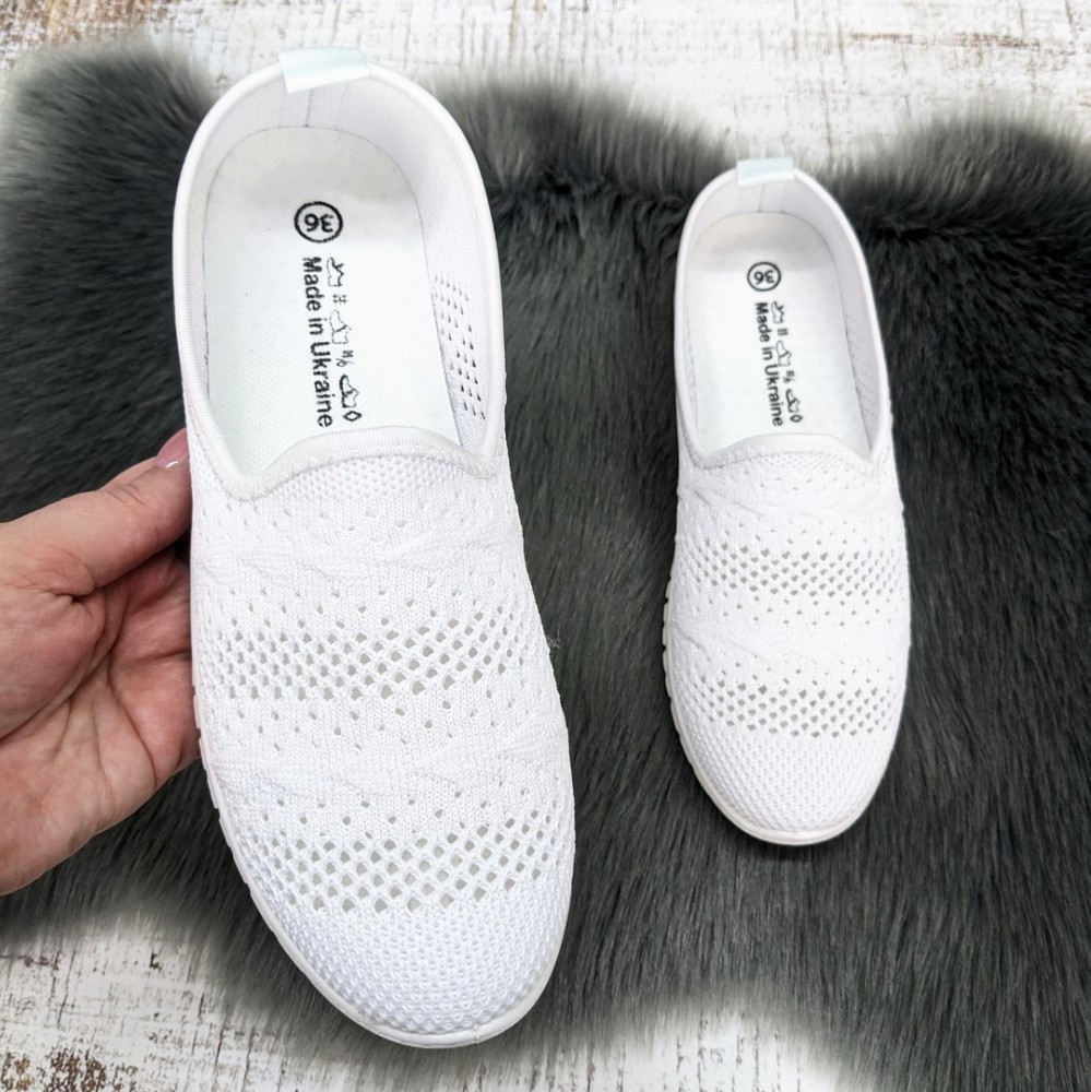 Мокасини жіночі Gipanis білі текстильні сітка 4844, фото 1