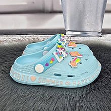 Крокси сабо дитячі для дівчинки блакитні пінка Gipanis 1715_2