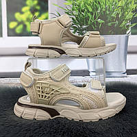 Босоніжки дитячі для дівчинки Jong Golf світло-коричневі спортивного плану 5413-3