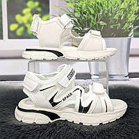 Босоніжки дитячі для дівчинки Jong Golf білі спортивного плану 5827