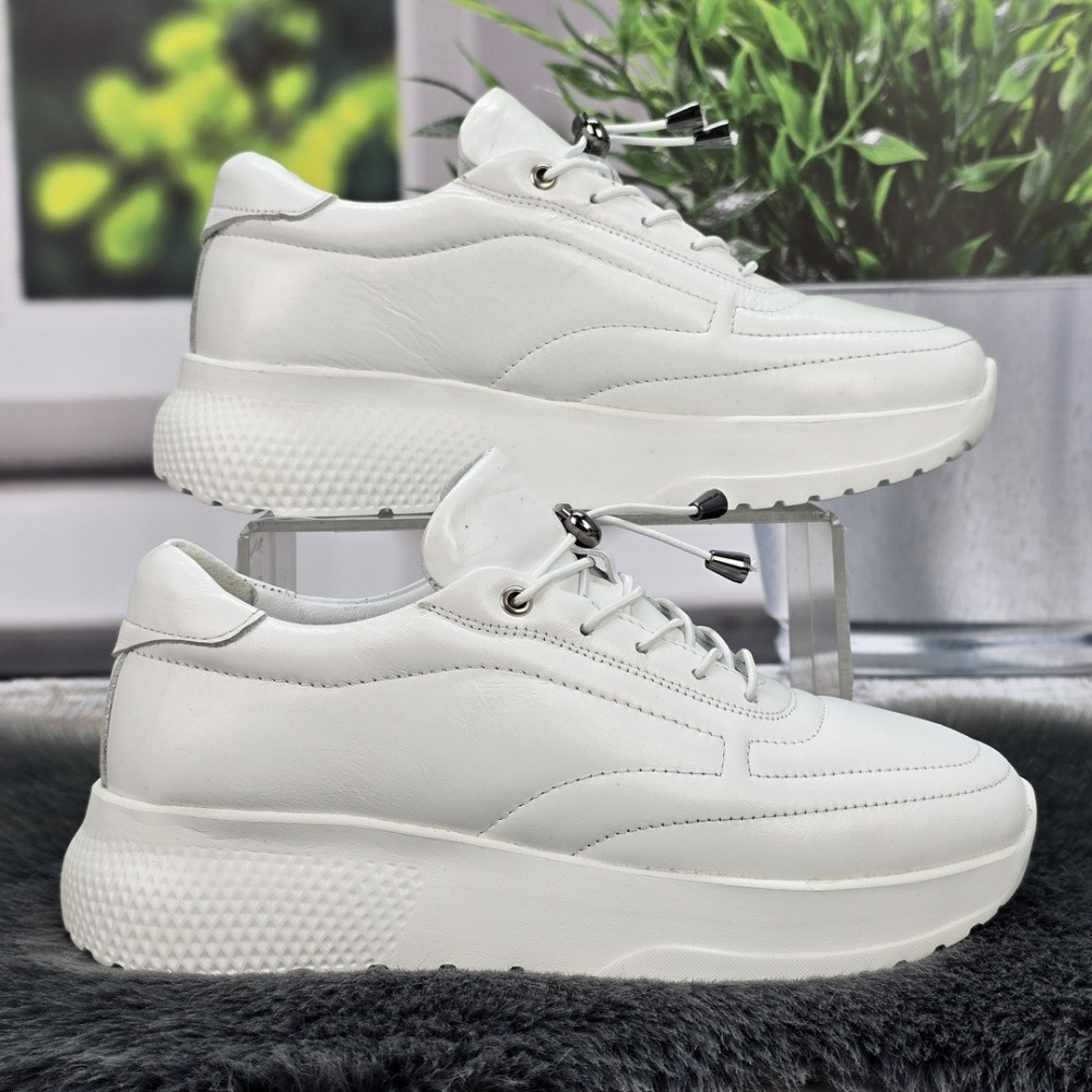 Кросівки жіночі із натуральної шкіри білі Туреччина з супінатором 8148