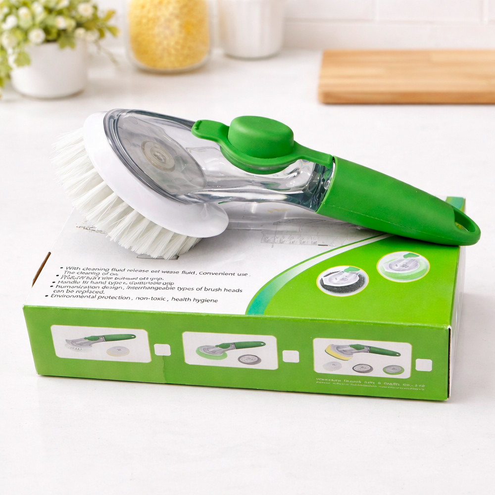 Багатофункціональна щітка з дозатором для посуду 24 см DMZ-8890 (WN-19) / Щітка для посуду з дозатором, фото 1