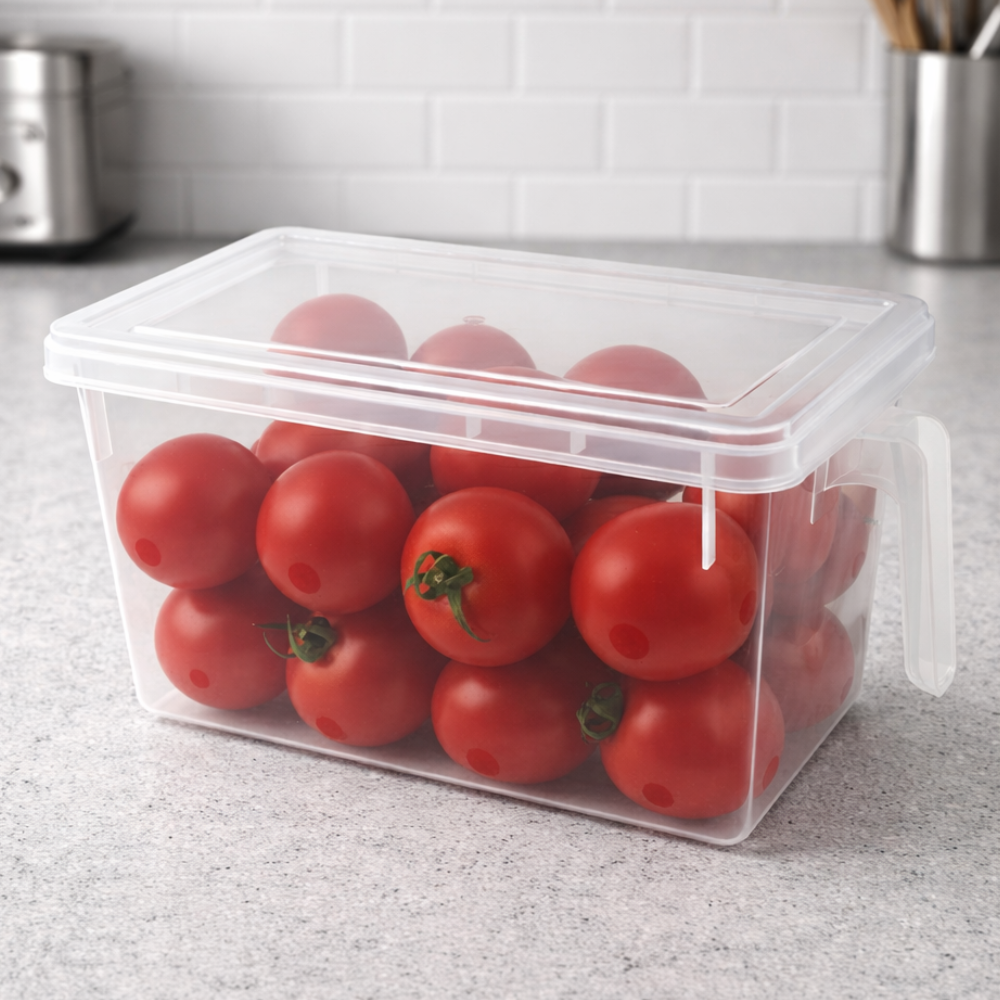 Контейнер для зберігання з кришкою та ручкою, 30.5х15х15 см / Герметичний контейнер / Ємність для зберігання на кухні, фото 1