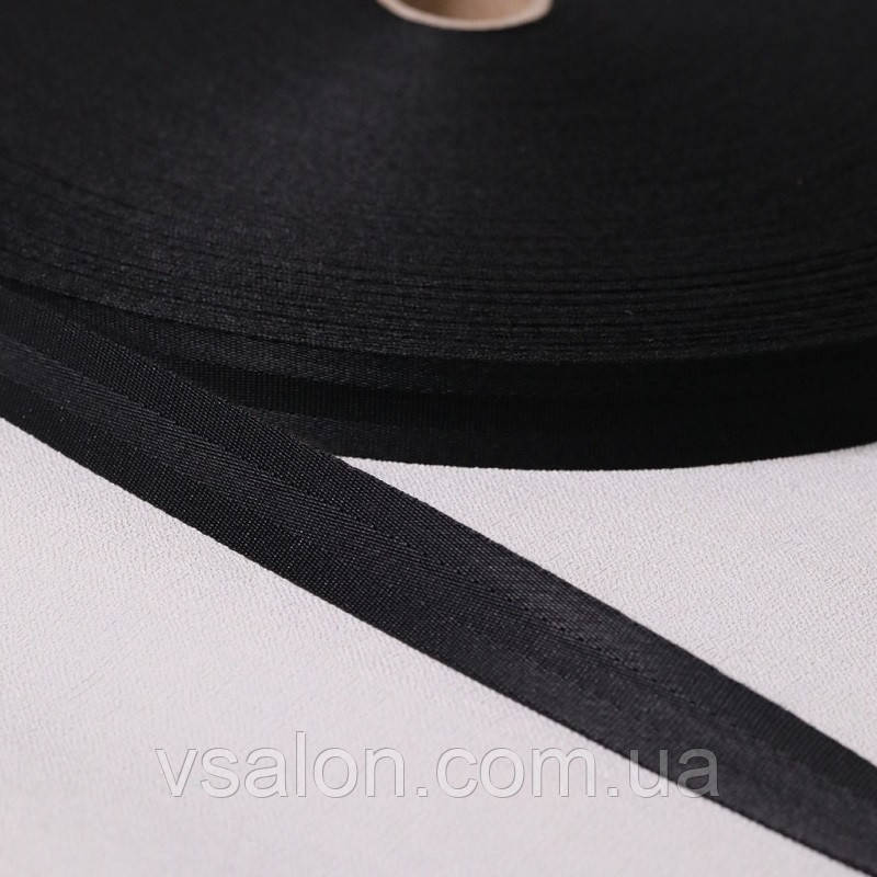 Стрічка ремінна сумочна 2,5 см, 100 м, чорна, фото 1