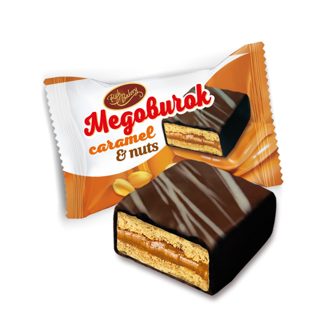 Цукерки Медовичок з карамеллю та горіхом 1,2кг., фото 1