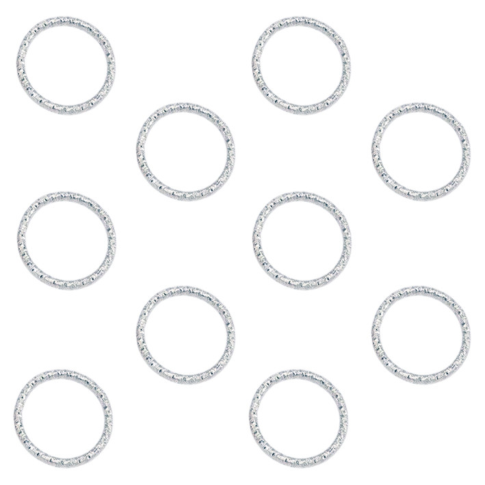 Набір 10 шт Конектори 12 мм, Кільця Рифлені, Метал Срібного Кольору, Фурнітура для Біжутерії., фото 1