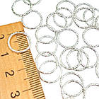 Набір 10 шт Конектори 12 мм, Кільця Рифлені, Метал Срібного Кольору, Фурнітура для Біжутерії., фото 3