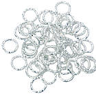 Набір 10 шт Конектори 12 мм, Кільця Рифлені, Метал Срібного Кольору, Фурнітура для Біжутерії., фото 4