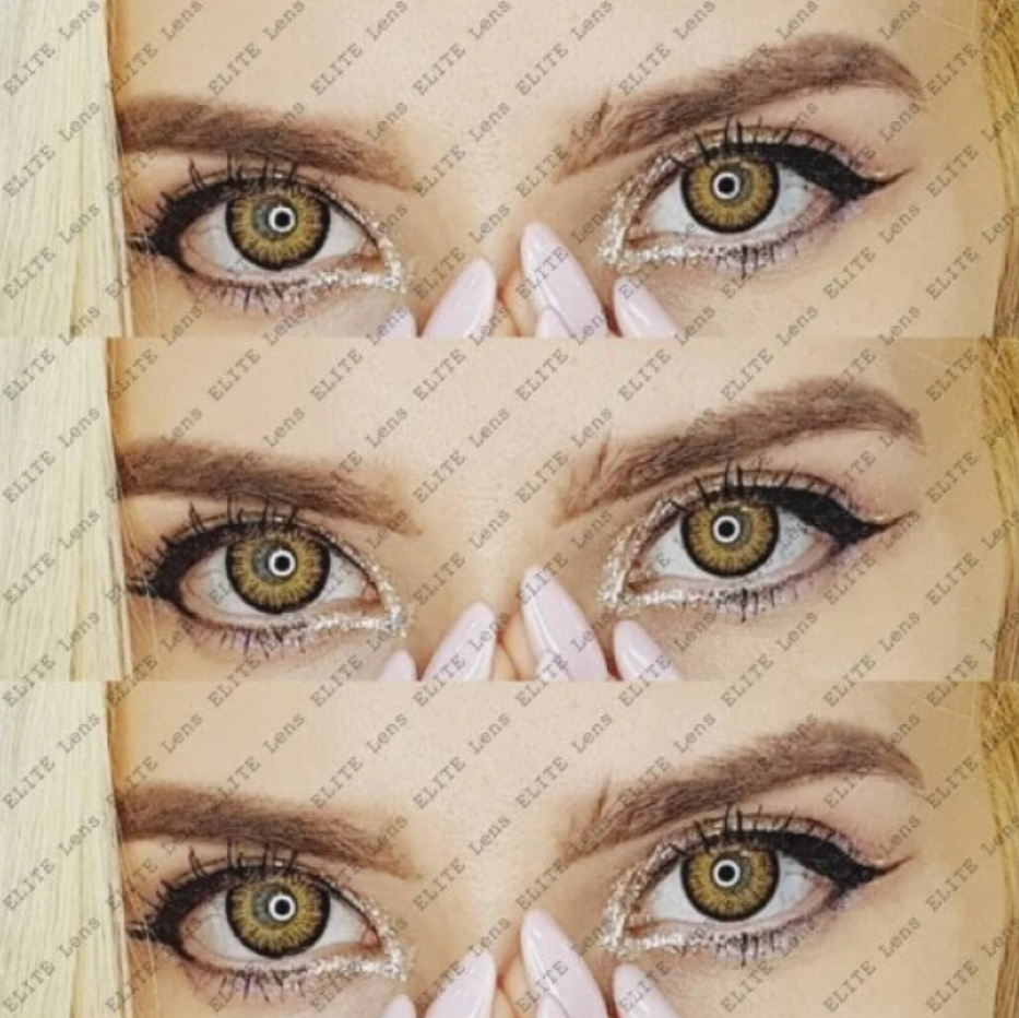 Карі Контактні Лінзи Айс Голд  Кольорові лінзи для краси ( Нульовки ) | Натуральні-Природні | Для світлих - чорних очей, фото 1