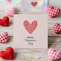 Листівка до Дня Закоханих (100х100мм.) "happy Valentine's Day"