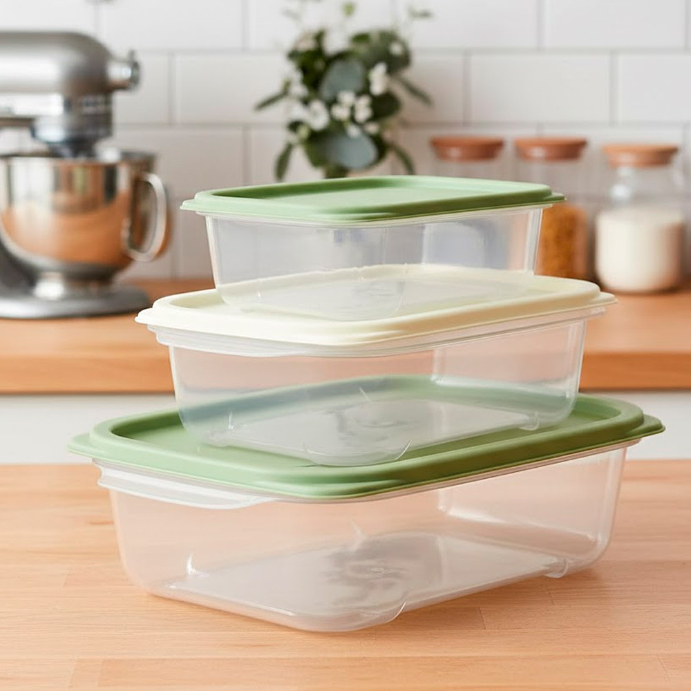 Набір харчових контейнерів 3шт (550, 1100, 2200 мл) CRISPER / Контейнери для продуктів / Ємності для холодильника, фото 1