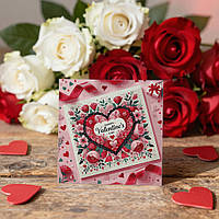 Листівка до Дня Закоханих (100х100мм.) "HAPPY Valentine's DAY"