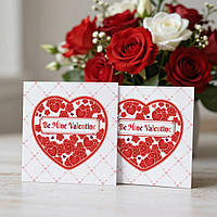 Листівка до Дня Закоханих (100х100мм.) "Be Mine Valentine"