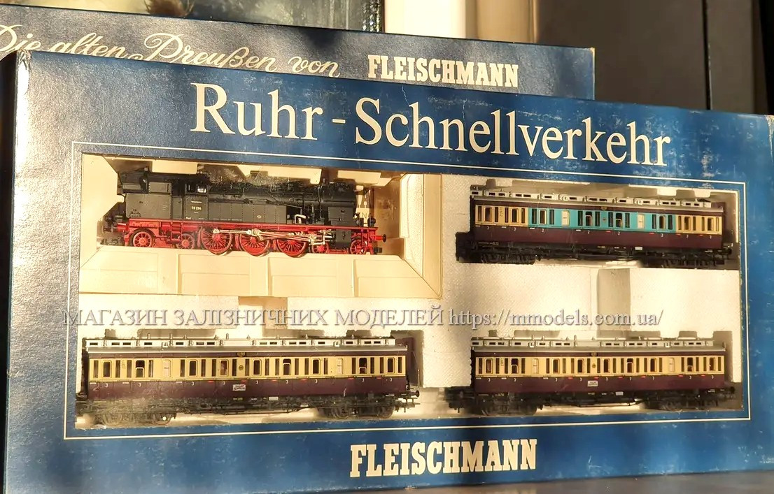 Комплект Рурський приміський експрес із паровозом BR78 254, масштаб Н0 1:87 Fleischmann 4887, фото 1
