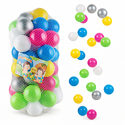 Набір кульок для сухого басейну 50 шт, 8 см, M-Toys 12023 / Комплект пластикових кульок / Кульки для дитячого манежу