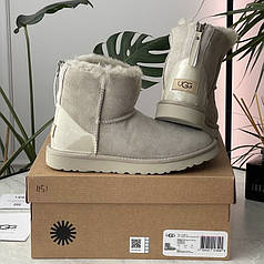 Ugg Mini Lacquer ZIP Light Grey 36