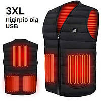 Термокуртка с подогревом 3XL, Жилет с нагревающим элементом Жилет подогревом неопрен JF-33