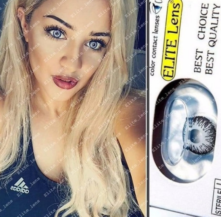 Сірі Контактні Лінзи Металік  | Кольорові лінзи для краси ( Нульовки ) | Крейзі/Косплей/Хелловін| Для світлих – чорних очей, фото 1