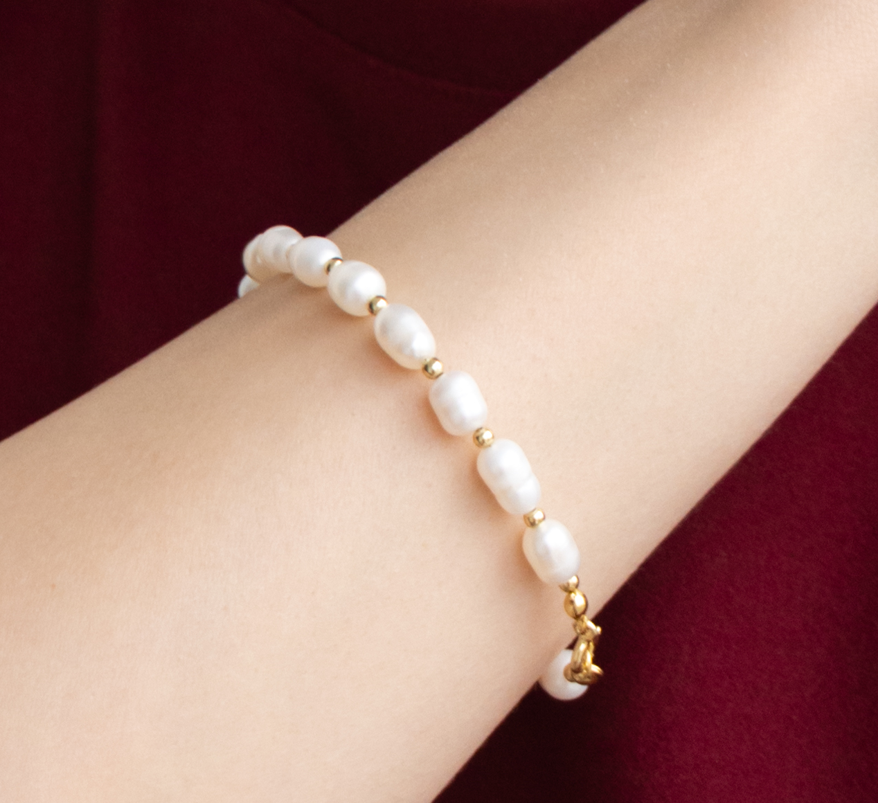 Браслет з натуральних перлин жіночий, фото 1