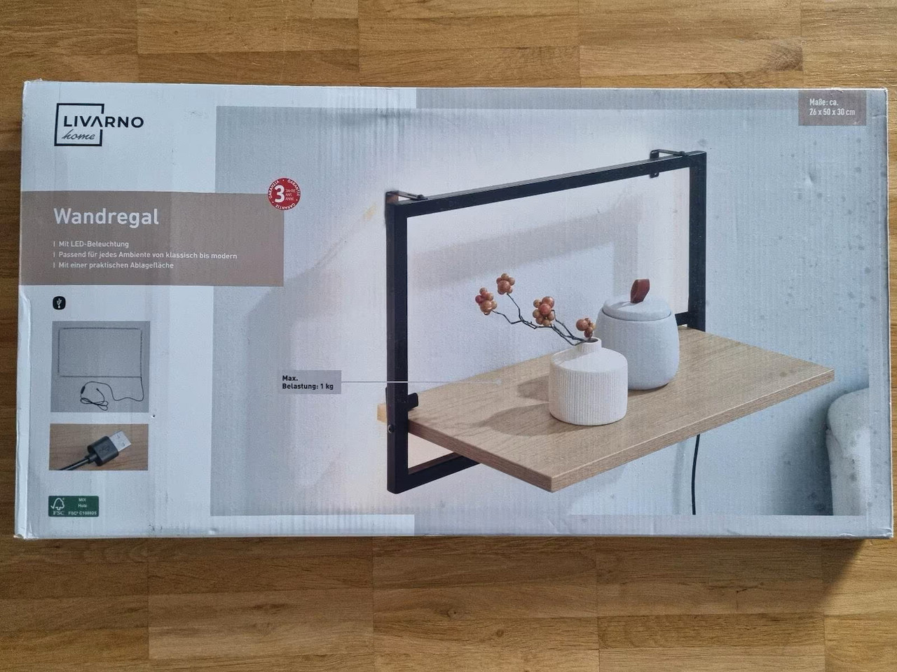 Настінна полиця зі світлодіодним освітленням Livarno Home, фото 1