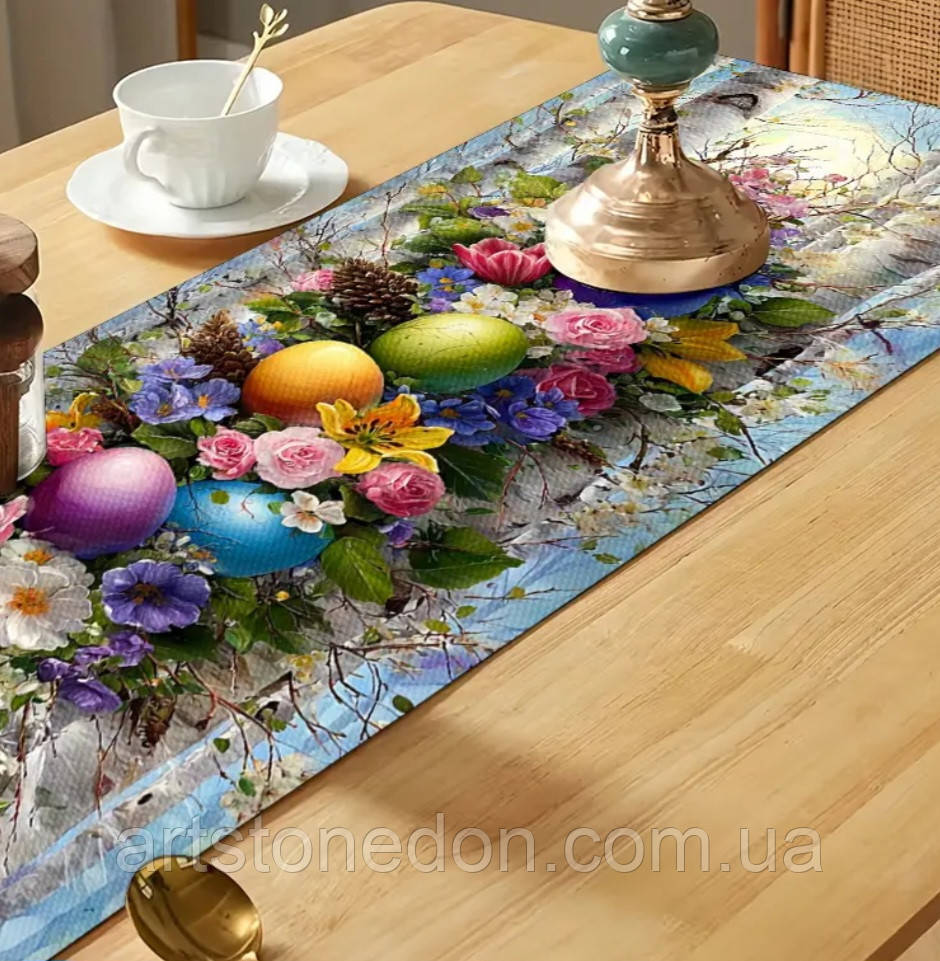 Великодня доріжка на стіл 33×183 см. Ранер, фото 1