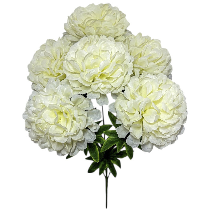 Штучні квіти букет хризантема кремова Шар, 62см, фото 1