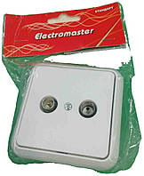 Розетка вимикач рамка Б/К Electromaster TV-R