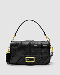 💎 Fendi Baguette Black Leather Bag 26 х 15 х 7 см