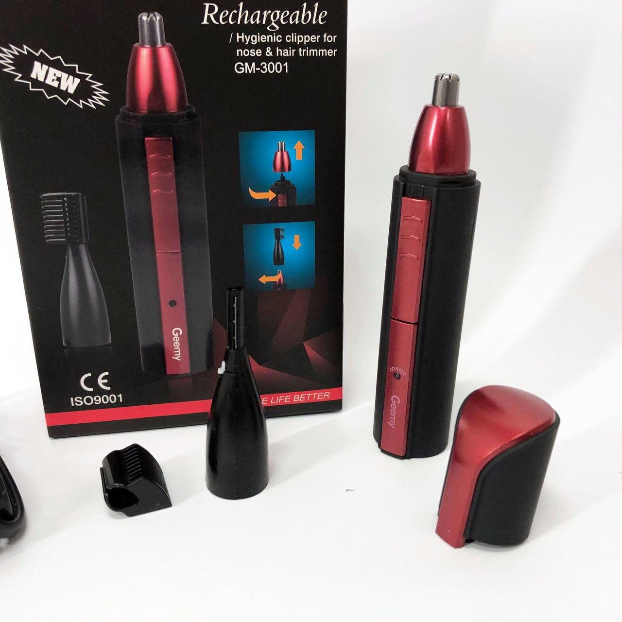 Електричний тример для волосся в носі, Тример чоловічий для носа і вух брів носа KF-70, фото 1