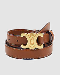 💫 Celine Medium Triomphe Belt In Taurillon Leather Brown 100 х 2.5 см