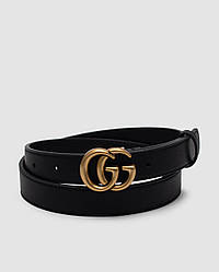 💫 Gucci Leather Belt With Double G Gold Buckle 100 х 2.3 см
