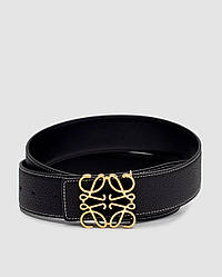 💫 Loewe Anagram Belt in Pebble Grain Calfskin Black/Gold