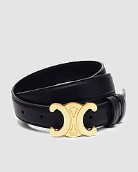 💫 Celine Medium Triomphe Belt In Taurillon Leather Black 100 х 2 см