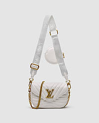 💎 Louis Vuitton New Wave Multi Pochette Bag White/Gold 20 х 13 х 6 см