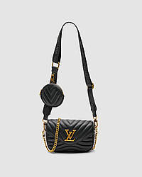 💎 Louis Vuitton New Wave Multi Pochette Bag Black/Gold 20 х 13 х 6 см