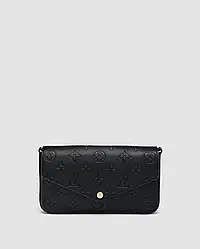 💎 Louis Vuitton Félicie Pochette Bag Monogram Empreinte Leather Black 21 x 11 x 3 см