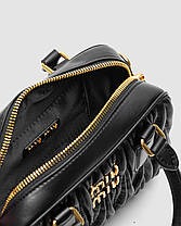💎 Miu Miu Arcadie Matelassé Nappa Leather Bag Black 20 x 13 x 7 см, фото 3