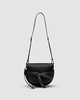 💎 Loewe Gate Small leather and Jacquard Shoulder Bag Black, фото 2