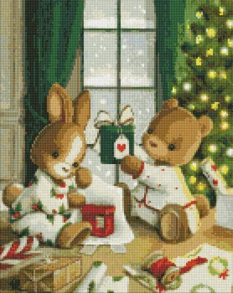 Набір з алмазною мозаїкою "Подарунки для близьких" з АВ стразами 40х50см, фото 1