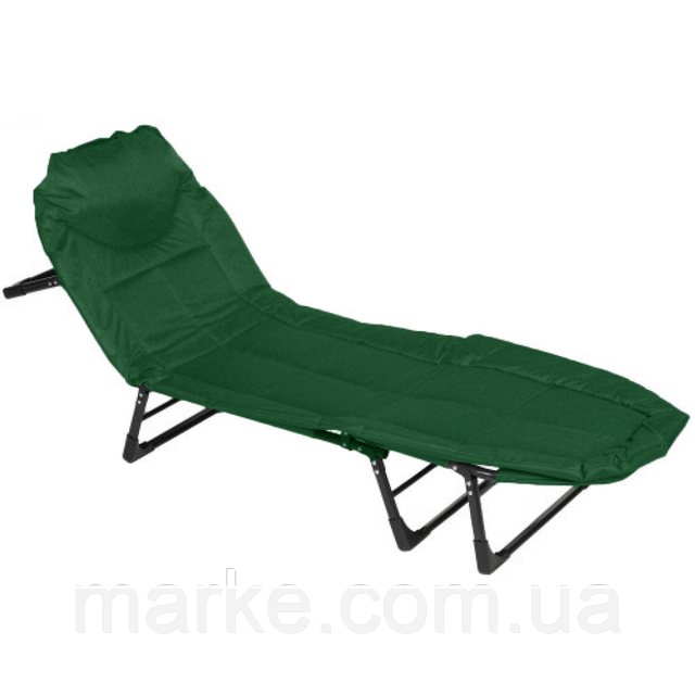 Шезлонг лежак кровать раскладная Bonro B2002-4 темно-зеленый